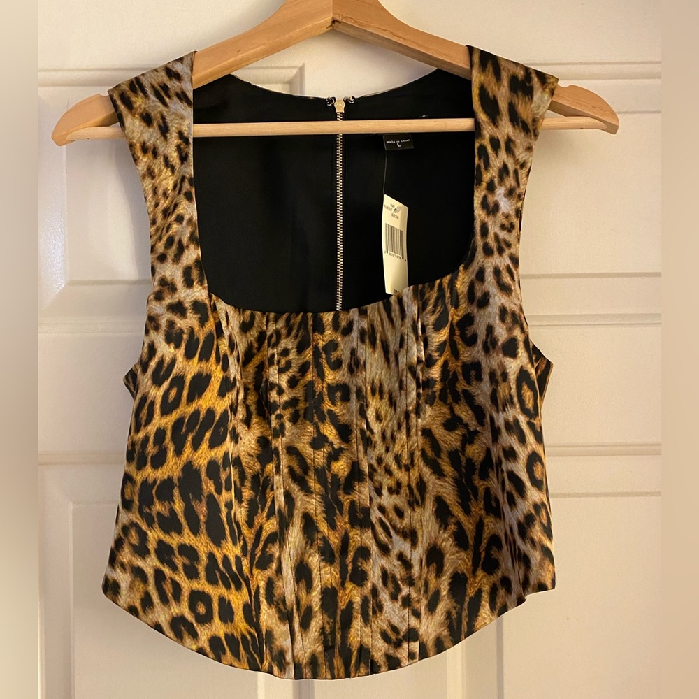 Marciano Leopard, sleeveless corset blouse